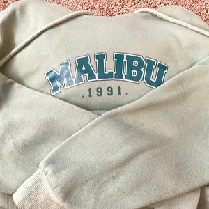Amazon Malibu teal sweatshirt little linty but plenty of life left in sweatshirt